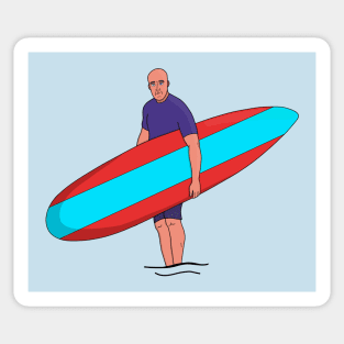 Surfer with his board Sticker